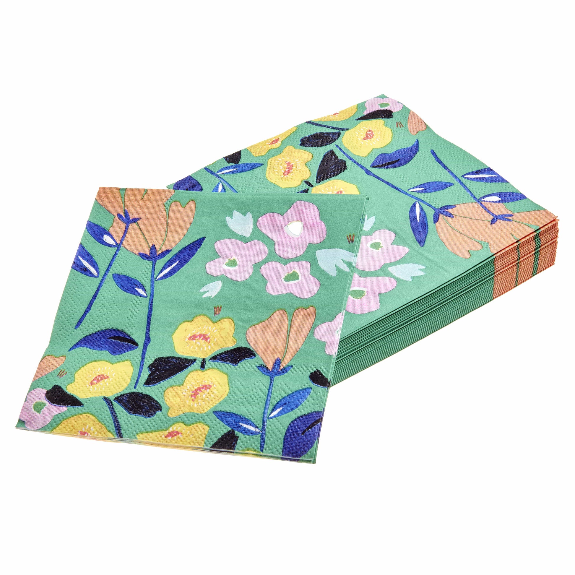 Green Floral Cocktail Napkins - 40 Count Gartner Studios Napkins 93063