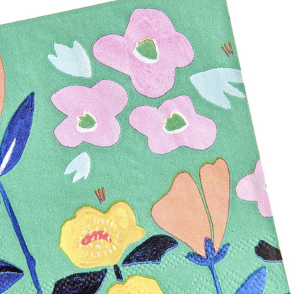 Green Floral Cocktail Napkins - 40 Count Gartner Studios Napkins 93063