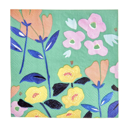 Green Floral Cocktail Napkins - 40 Count Gartner Studios Napkins 93063