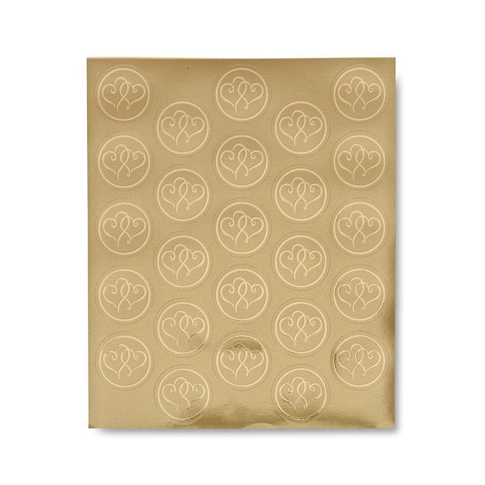 5pcs Gold Foil Embossed Heart Shaped Envelope Seal Stickers For
