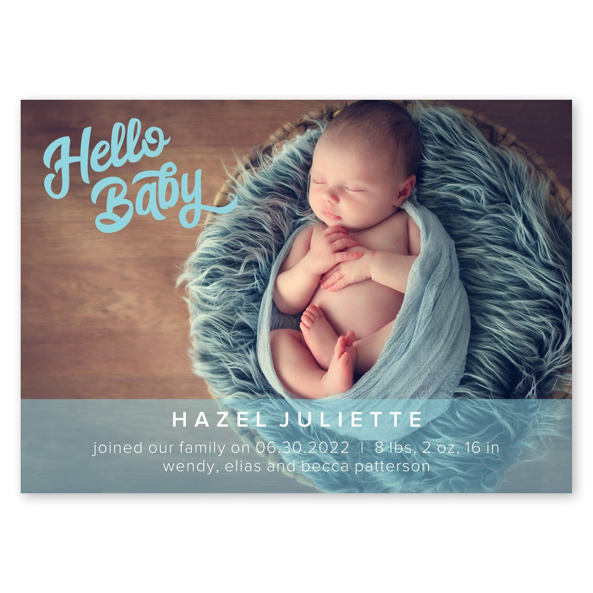 Hello Baby Announcement Baby Blue Gartner Studios Baby Announcement