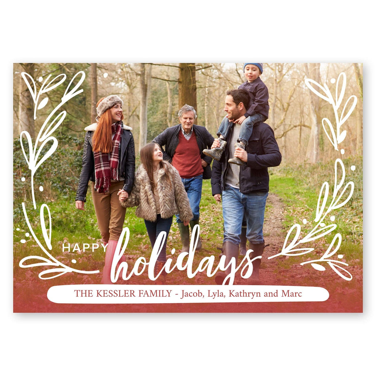 Holiday Flourish Holiday Card Red Gartner Studios Christmas Card 95463