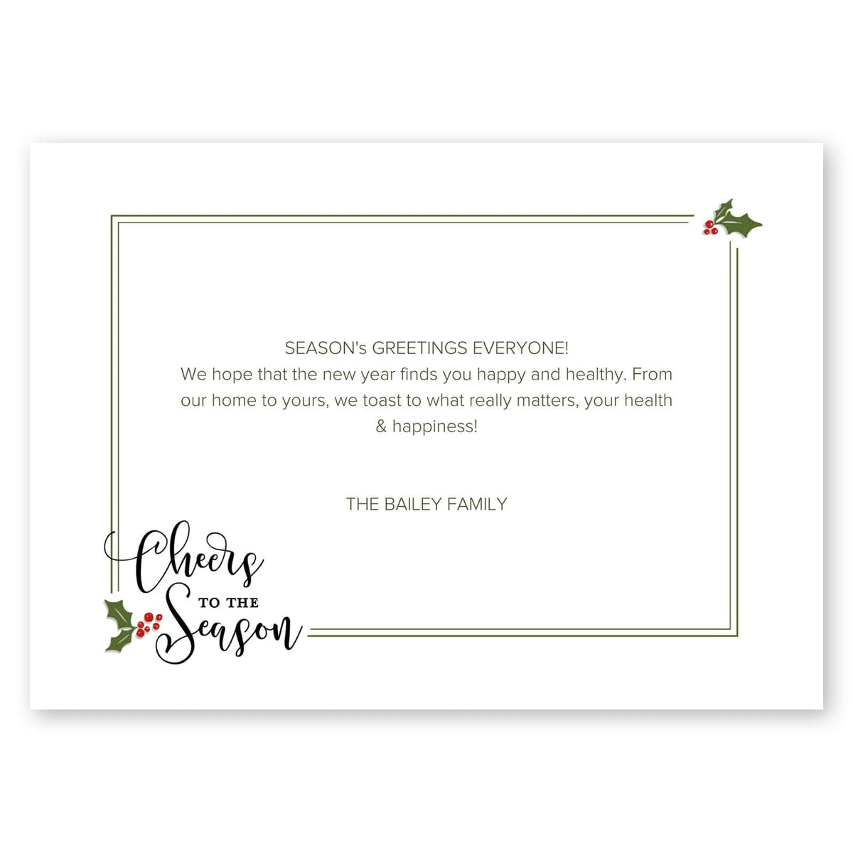 Holly &amp; Berries Holiday Card Gartner Studios Christmas Card