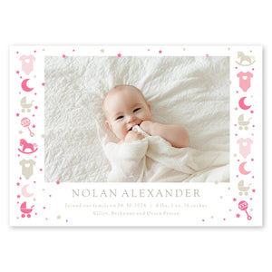 Icons Baby Announcement Pale Pink Gartner Studios Baby Announcement