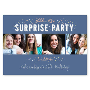 It's A Surprise Party Birthday Invitation Slate Blue Gartner Studios Birthday Invitation
