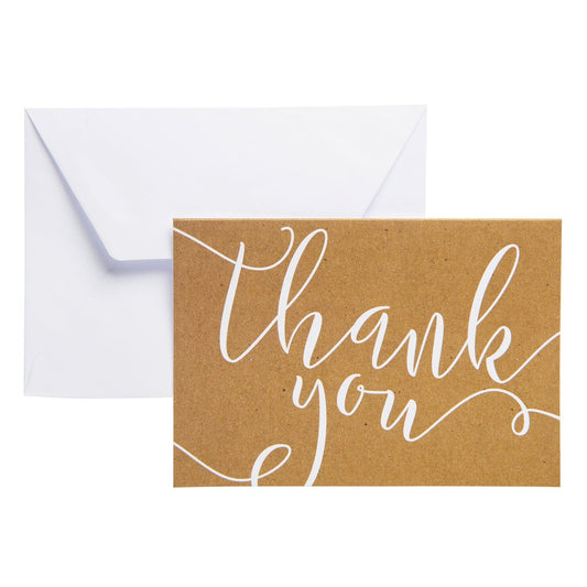 Kraft Thank You Cards - Set of 50 Gartner Studios Cards - Thank You 94142