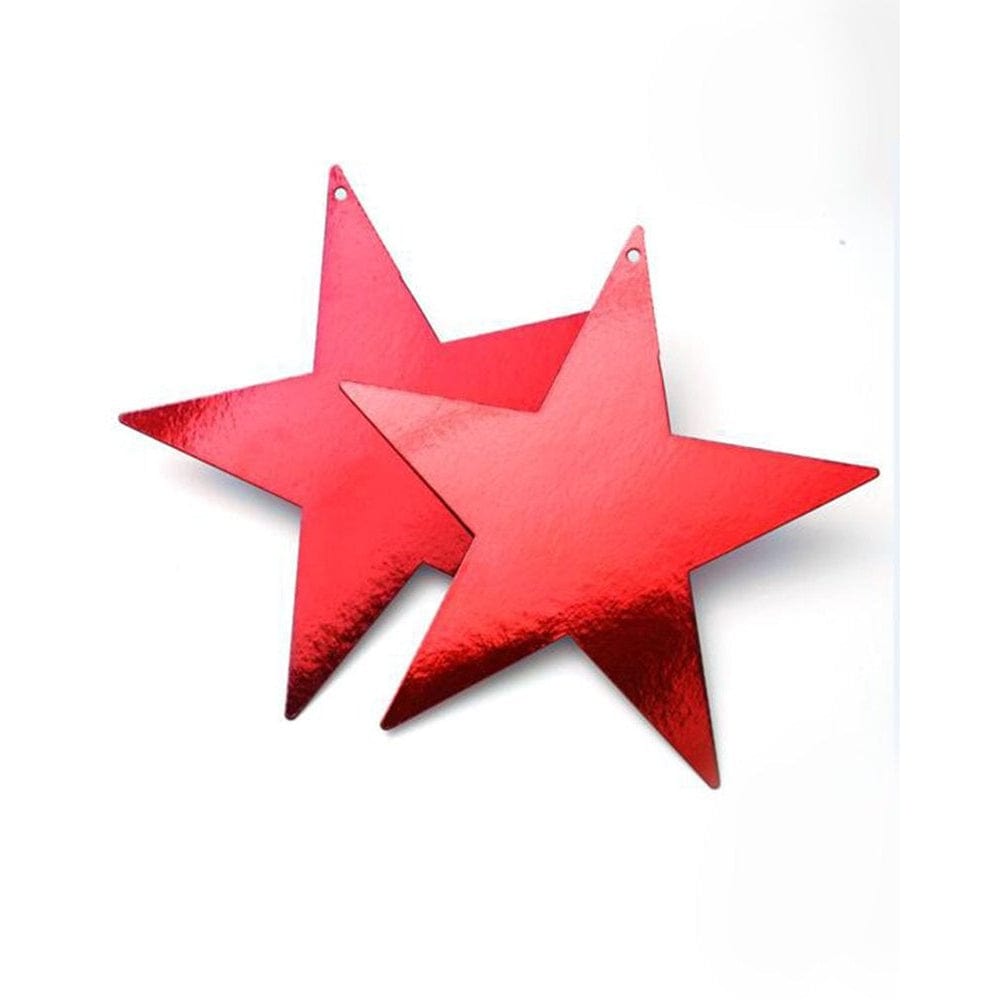 Large Red Foil Star Cutouts