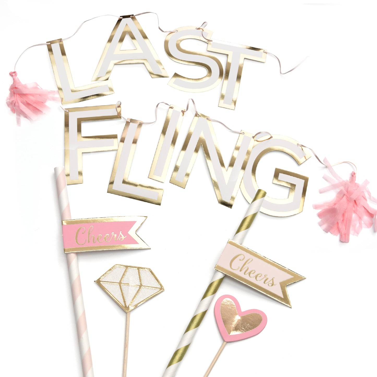 Last Fling Décor Kit - Straws, Picks + Banner Gartner Studios Paper Straws 55695