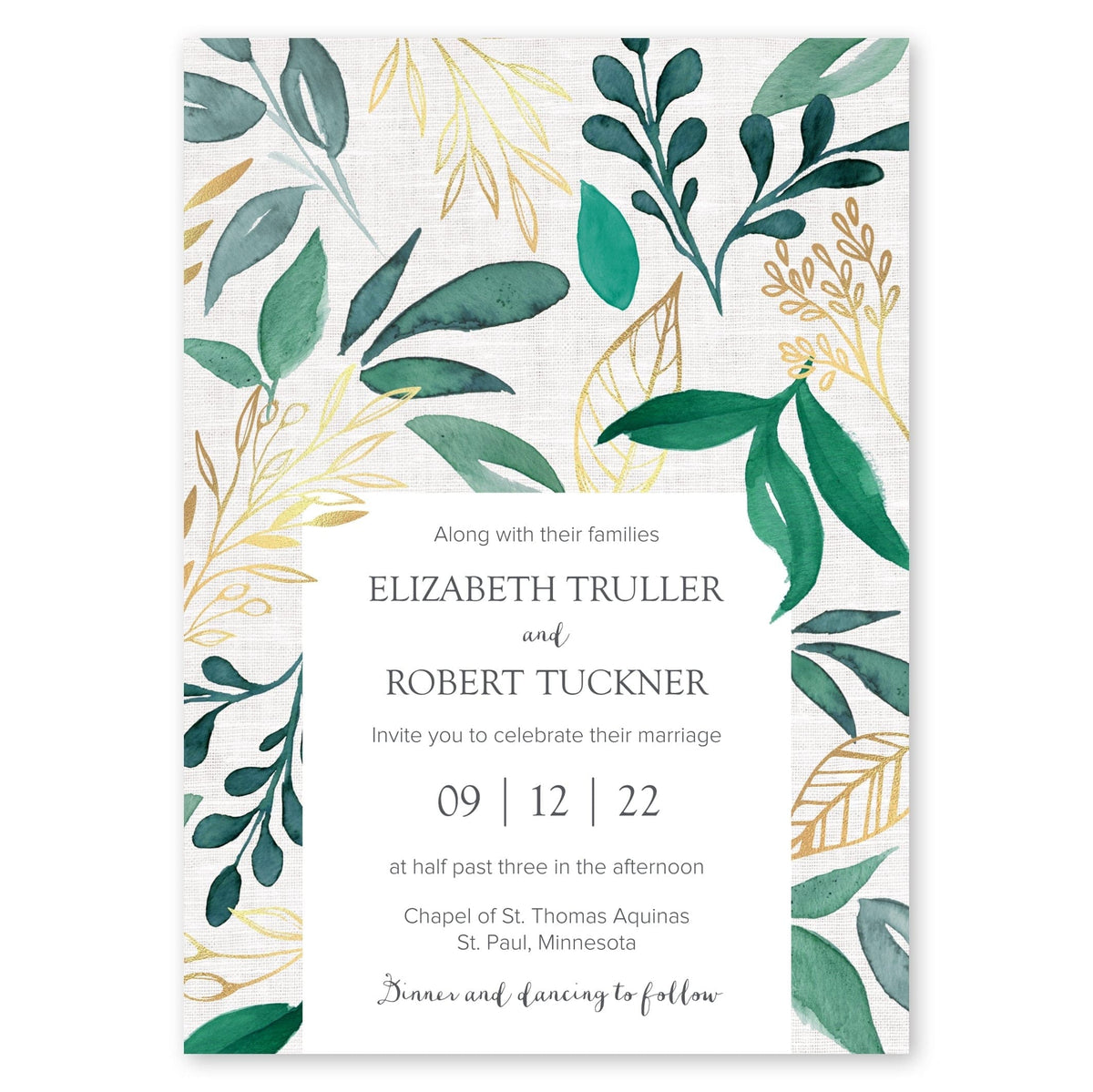 Leafy Wedding Invitation White Gartner Studios Wedding Invitation 96933