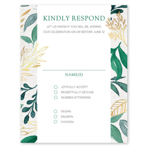 Leafy Wedding Response Card Khaki Gartner Studios Response Cards 97189