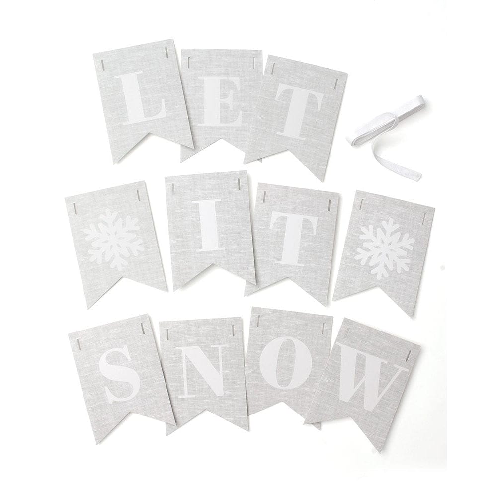 Let It Snow Linen Holiday Banner Gartner Studios Signs + Banners 18982