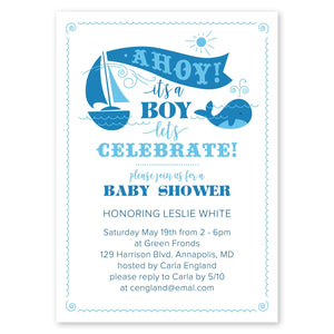 Lil Skipper Baby Shower Invitation Blue Gartner Studios Baby Shower