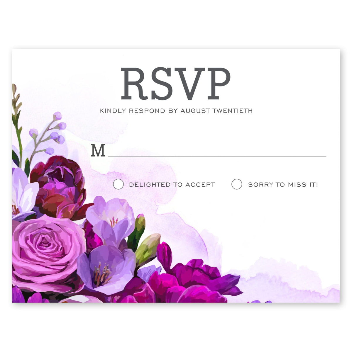 Love Blooms Wedding Response Card Periwinkle Gartner Studios Wedding Invitation 10430