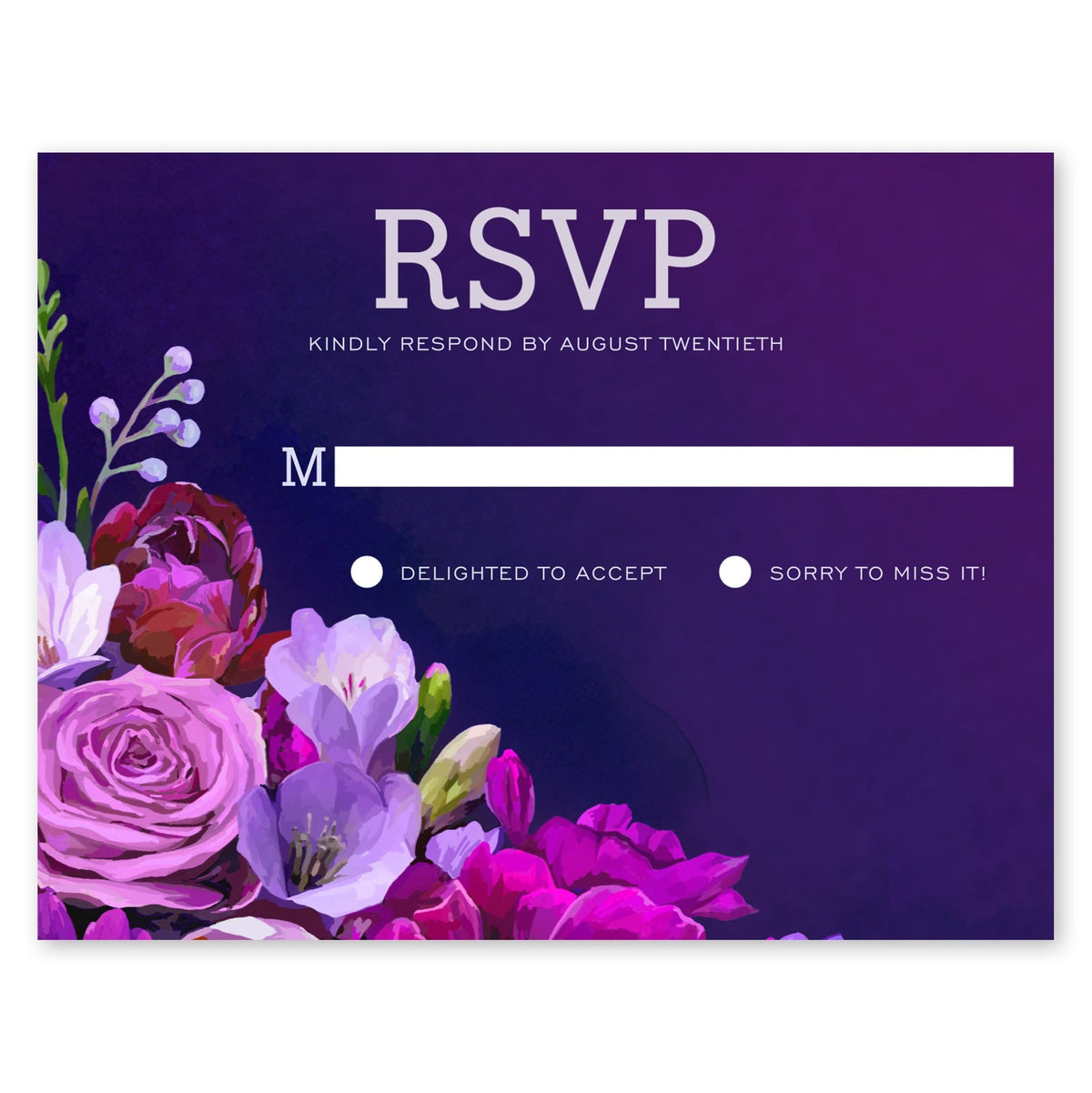 Love Blooms Wedding Response Card Plum Gartner Studios Wedding Invitation 10430