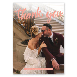 Love Script Wedding Thank You Salmon Gartner Studios Cards - Thank You 11187