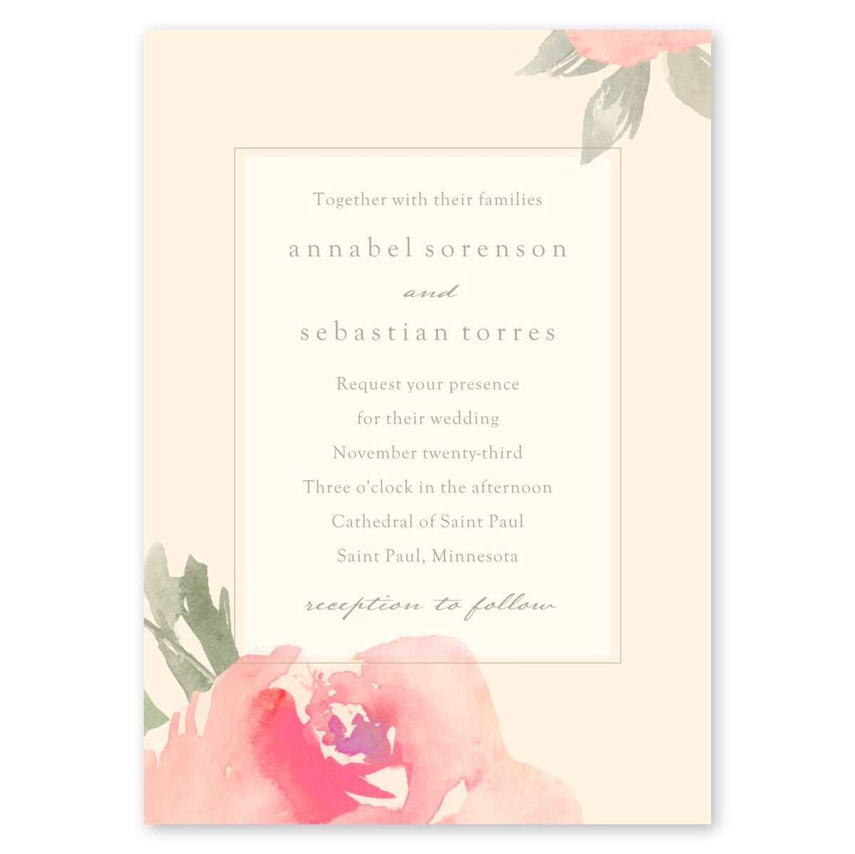 Lovely Rose Wedding Invitation Ivory Gartner Studios Wedding Invitation 96942