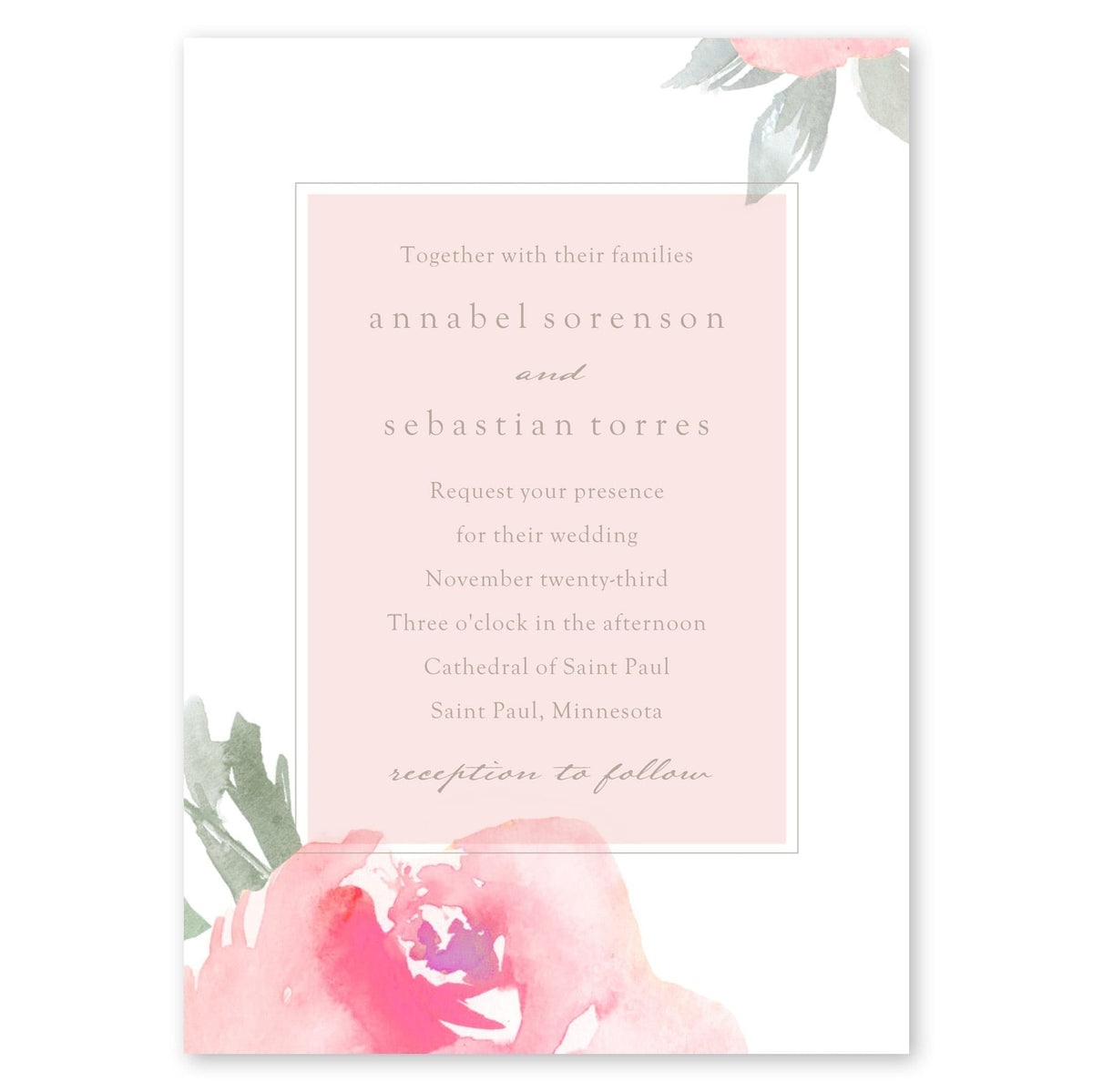Lovely Rose Wedding Invitation White Gartner Studios Wedding Invitation 96942