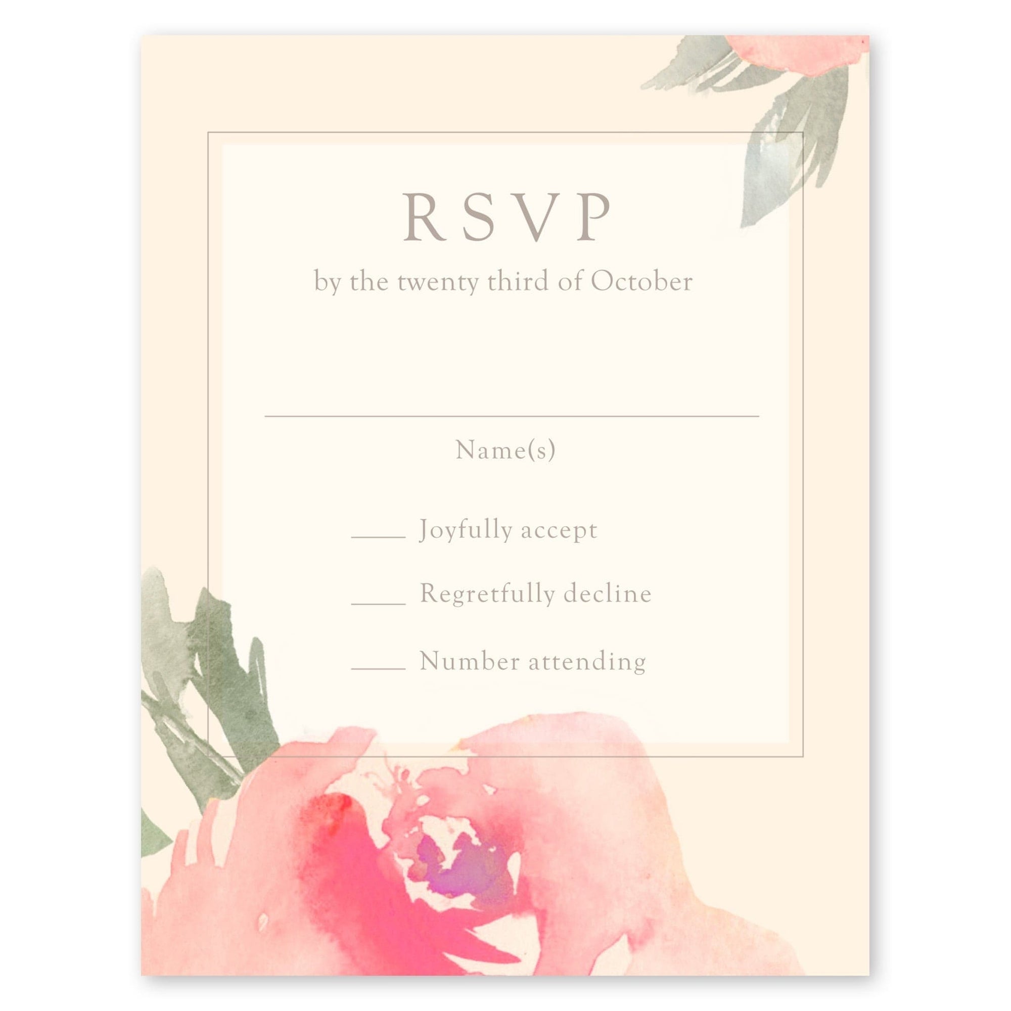 Lovely Rose Wedding Response Card Ivory Gartner Studios Response Cards 97198