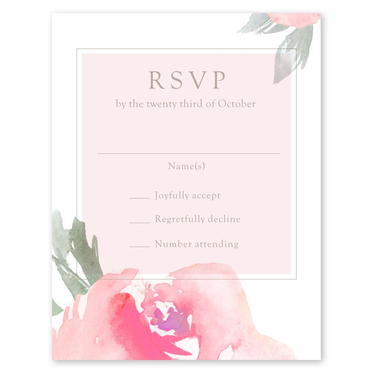 Lovely Rose Wedding Response Card White Gartner Studios Response Cards 97198