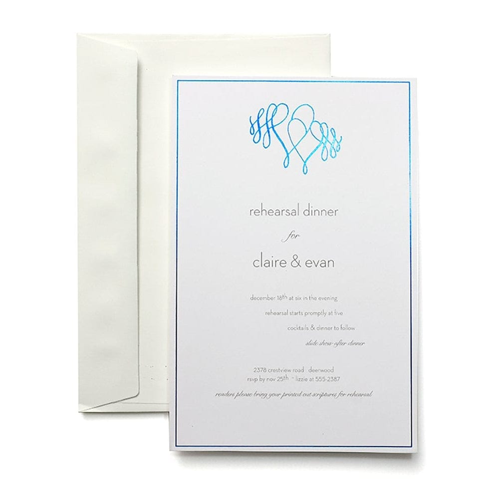 Luxe Blue Foil Hearts Printable Invitations Gartner Studios Invitations 46090