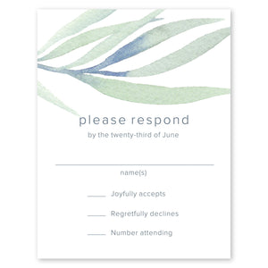 Lyrical Leaves Wedding Response Card White Gartner Studios Response Cards 97195
