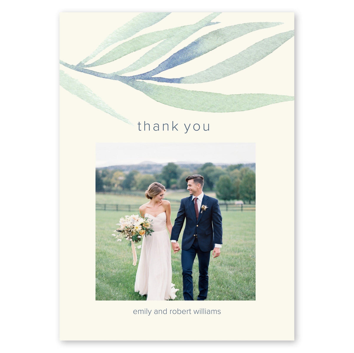 Lyrical Leaves Wedding Thank You Ivory Gartner Studios Cards - Thank You 11224