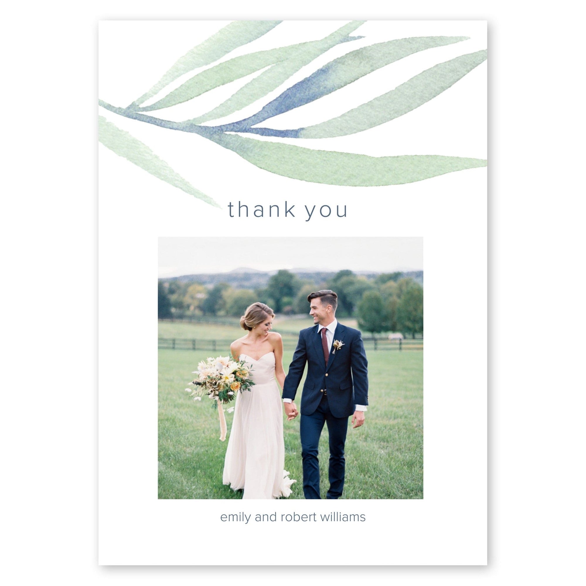 Lyrical Leaves Wedding Thank You White Gartner Studios Cards - Thank You 11224