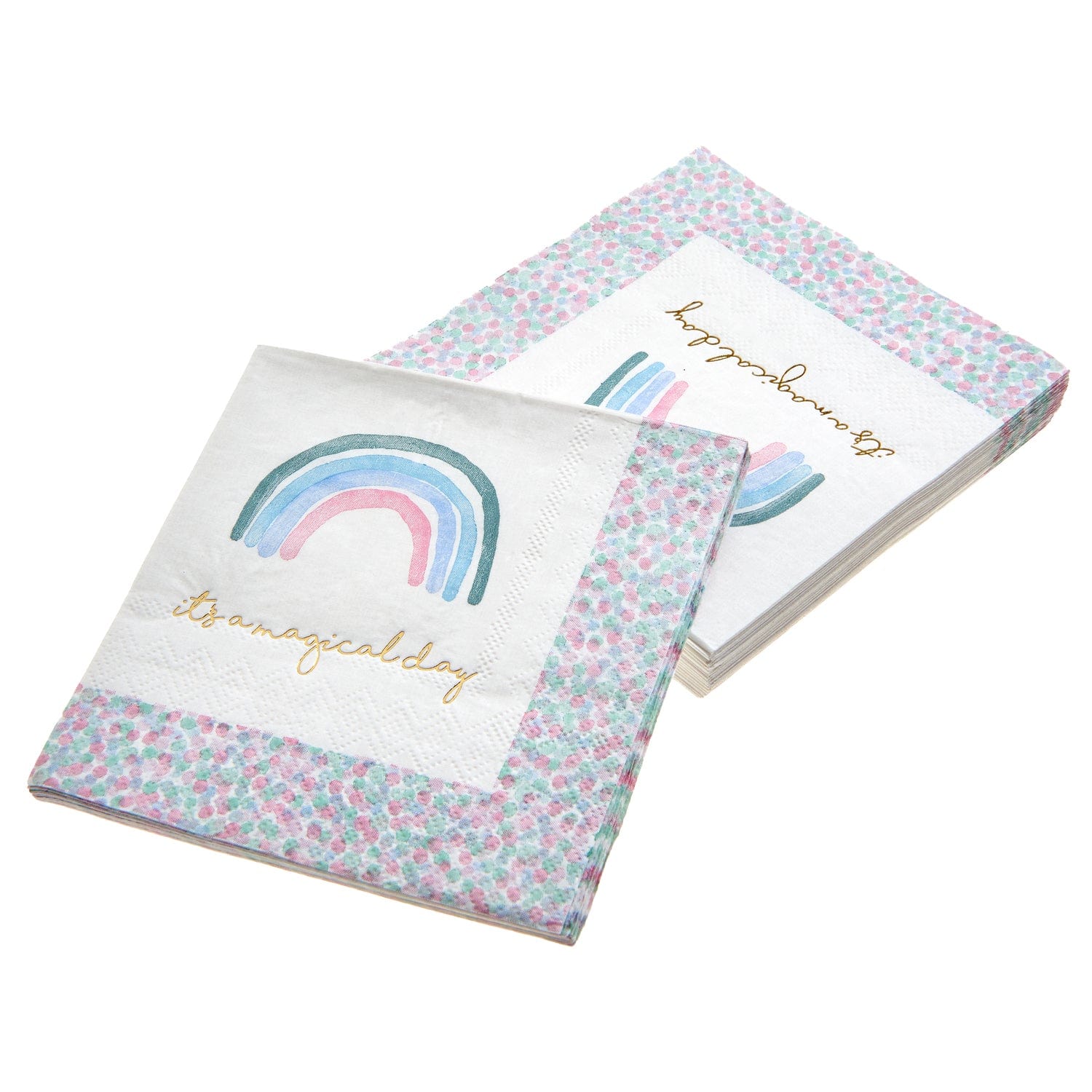 'Magical Day' Rainbow Cocktail Napkin - 32 Count Roobee Napkins 96718