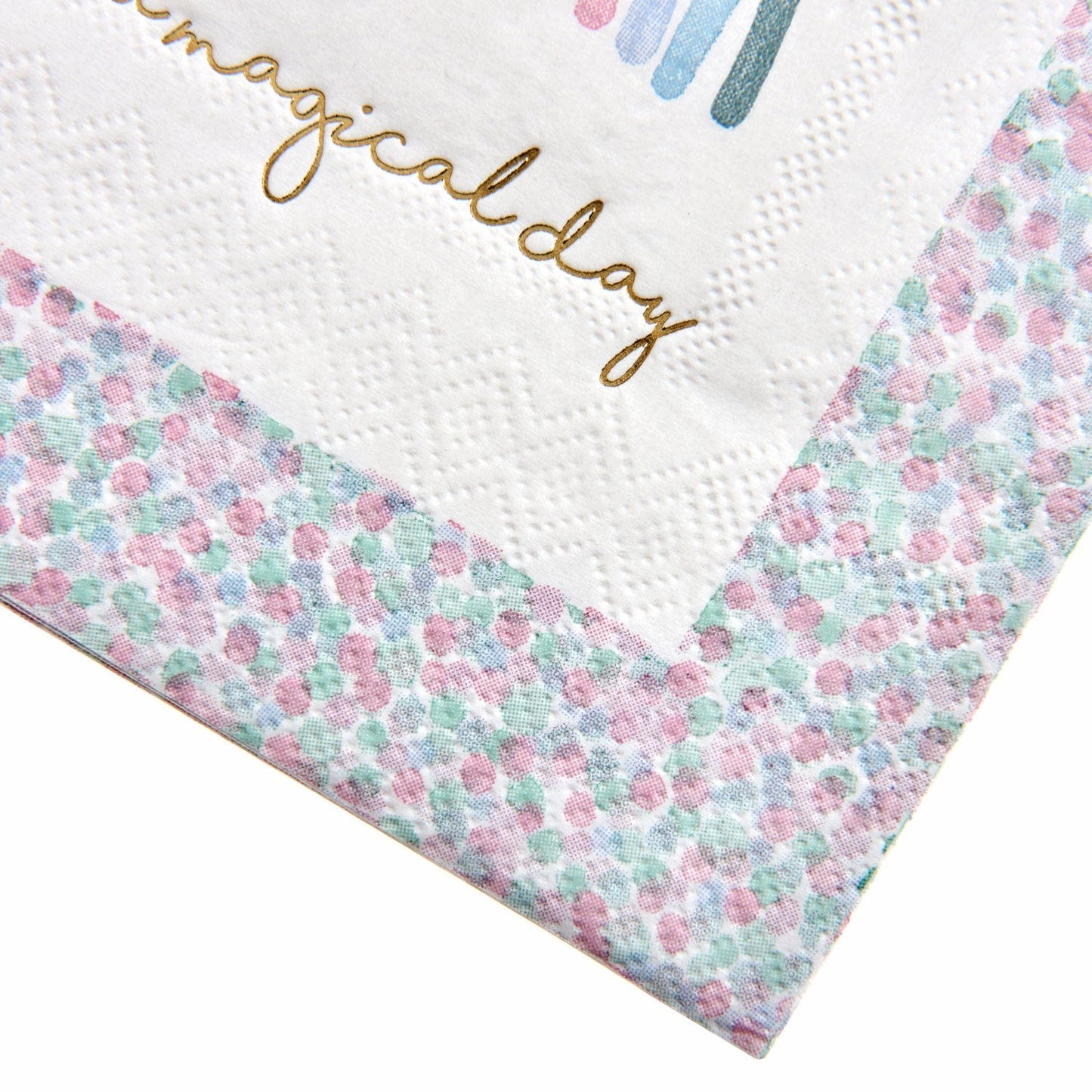 'Magical Day' Rainbow Cocktail Napkin - 32 Count Roobee Napkins 96718