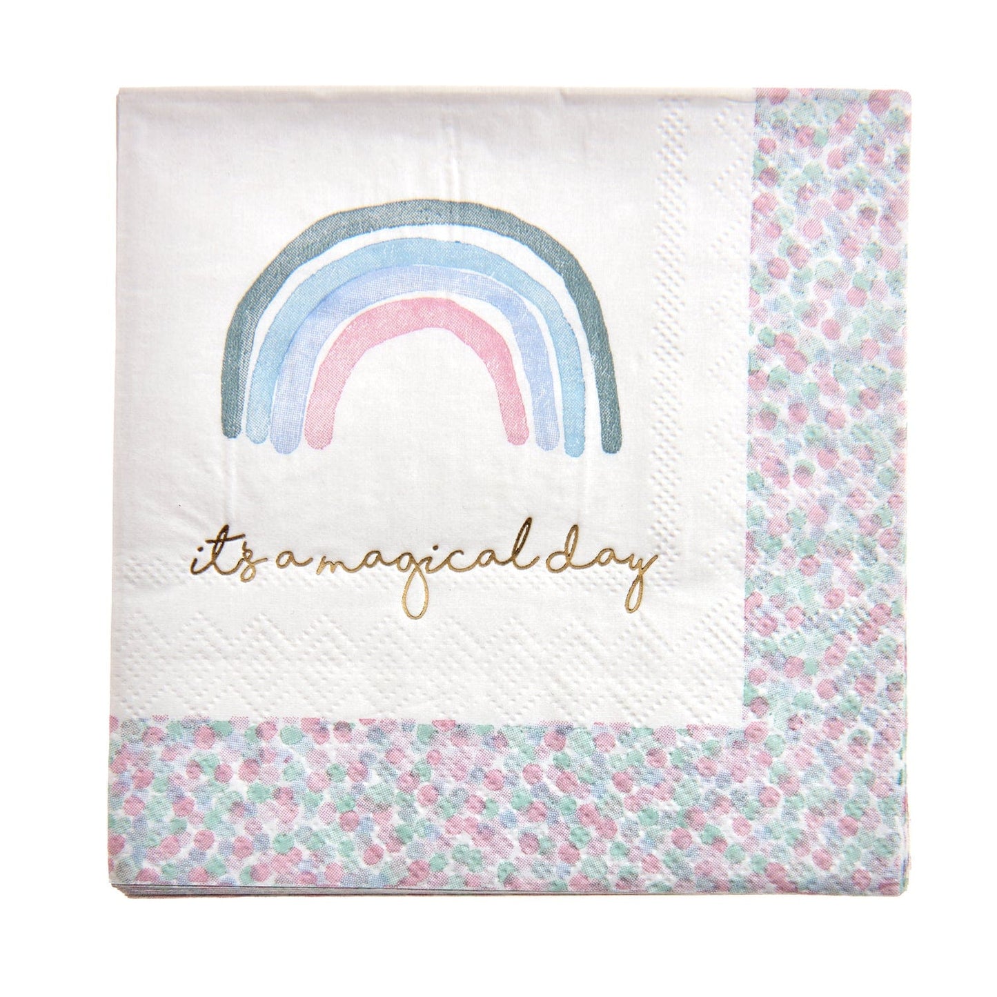 'Magical Day' Rainbow Cocktail Napkin - 32 Count Roobee Napkins 96718