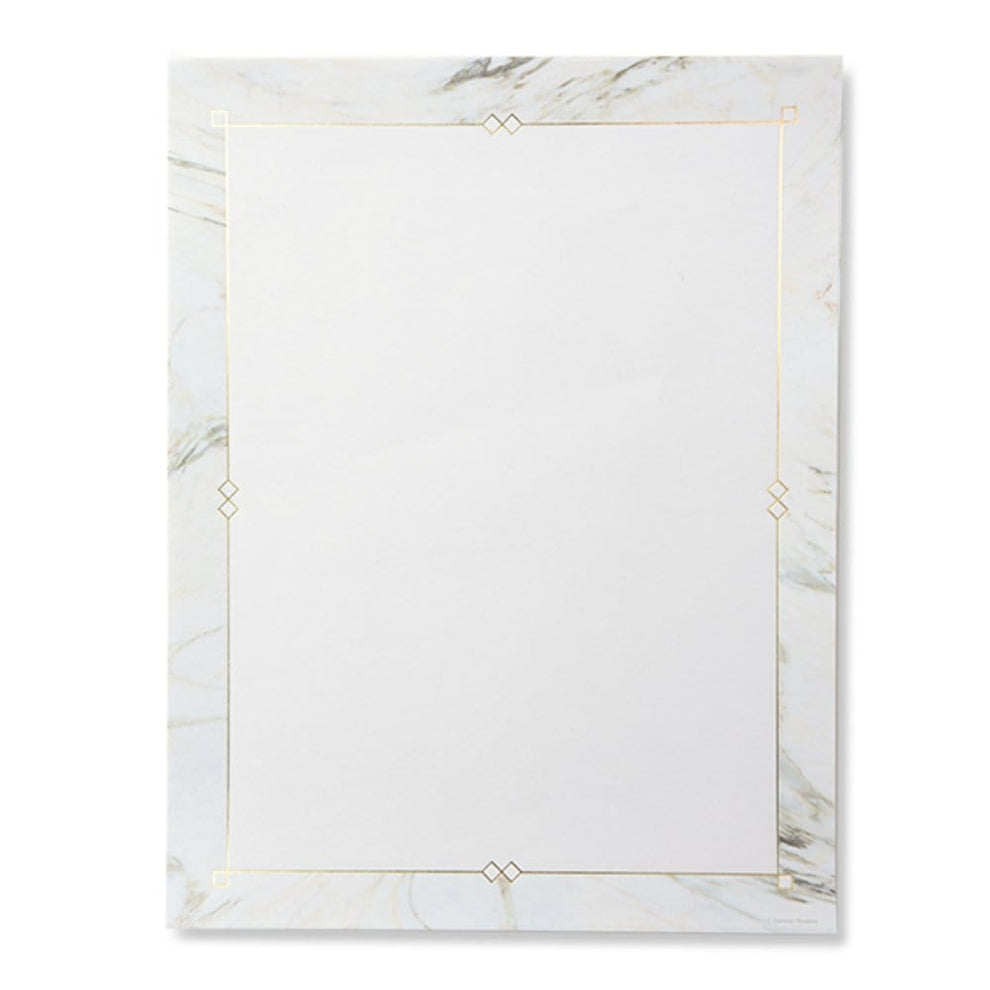 Marble And Gold Foil Border Stationery Paper - 40 Count | Gartner Studios