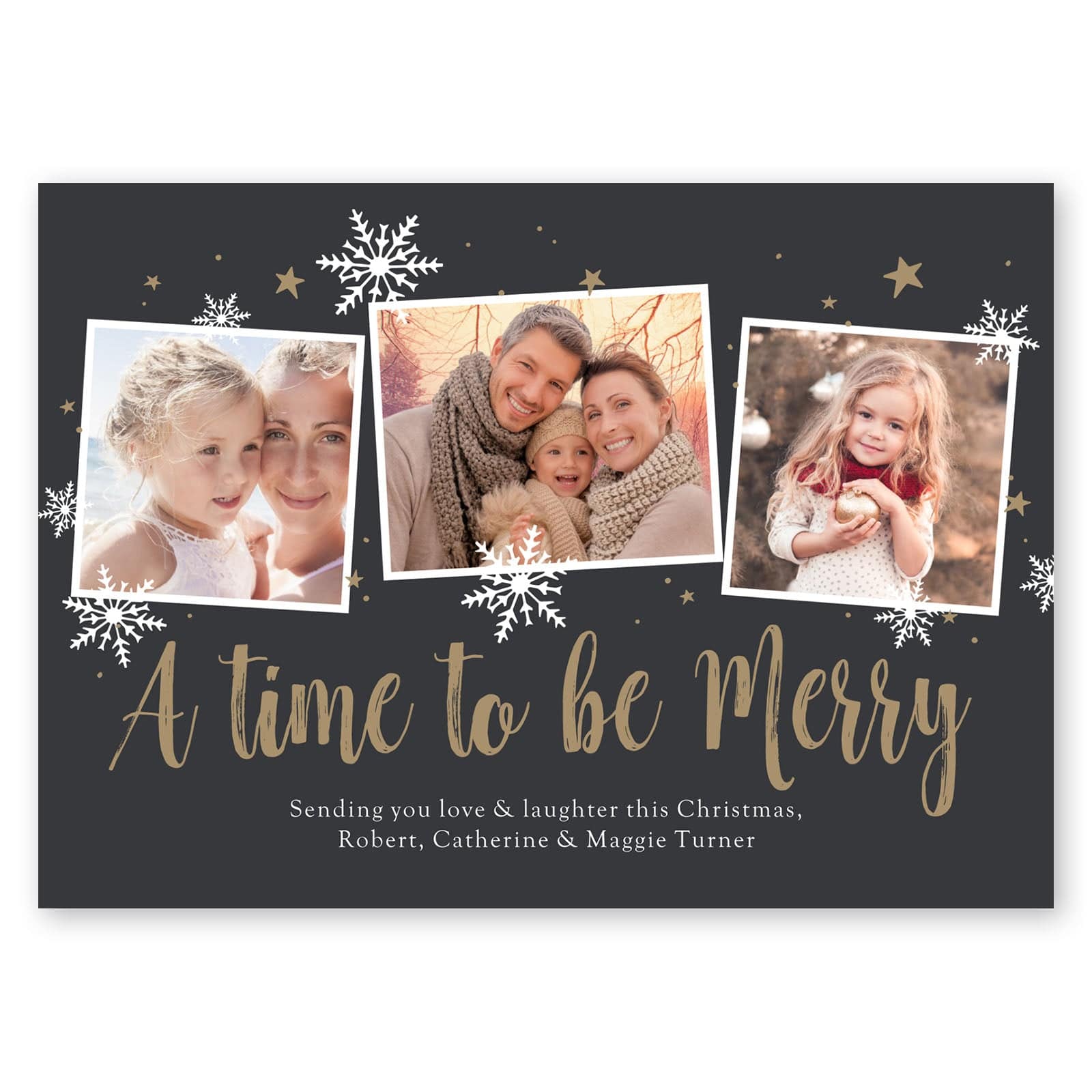 Merry Time Stars Holiday Card Charcoal Gartner Studios Christmas Card 95461