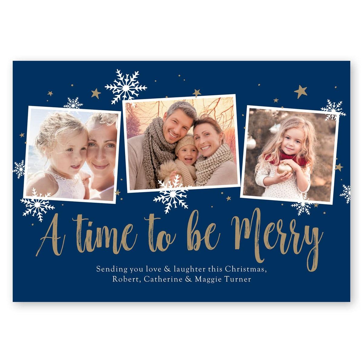 Merry Time Stars Holiday Card Navy Gartner Studios Christmas Card 95461