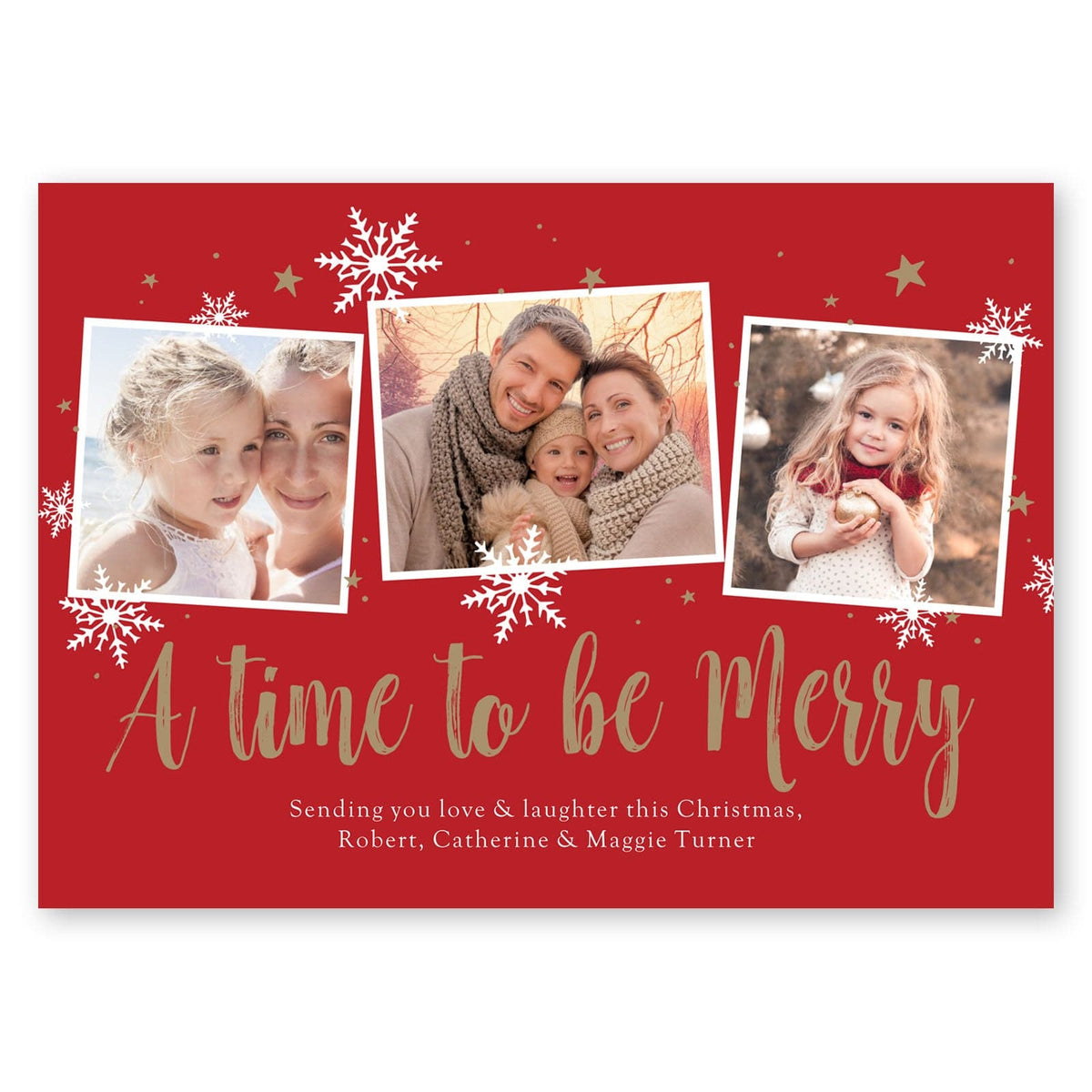Merry Time Stars Holiday Card Red Gartner Studios Christmas Card 95461