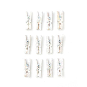Mini Glitter Clothespins White Gartner Studios Favors 50006