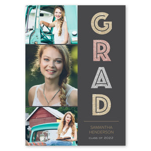 Mixed Glitter Graduation Announcement Charcoal Gartner Studios Graduation Announcement 97690