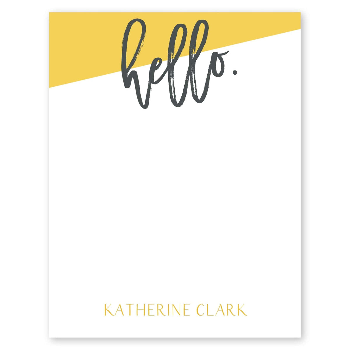 Modern Hello Custom Notecard Yellow Gartner Studios Note Cards 97557