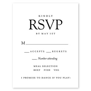 Modern Simplicity Wedding Response Card White Gartner Studios Response Cards 10611
