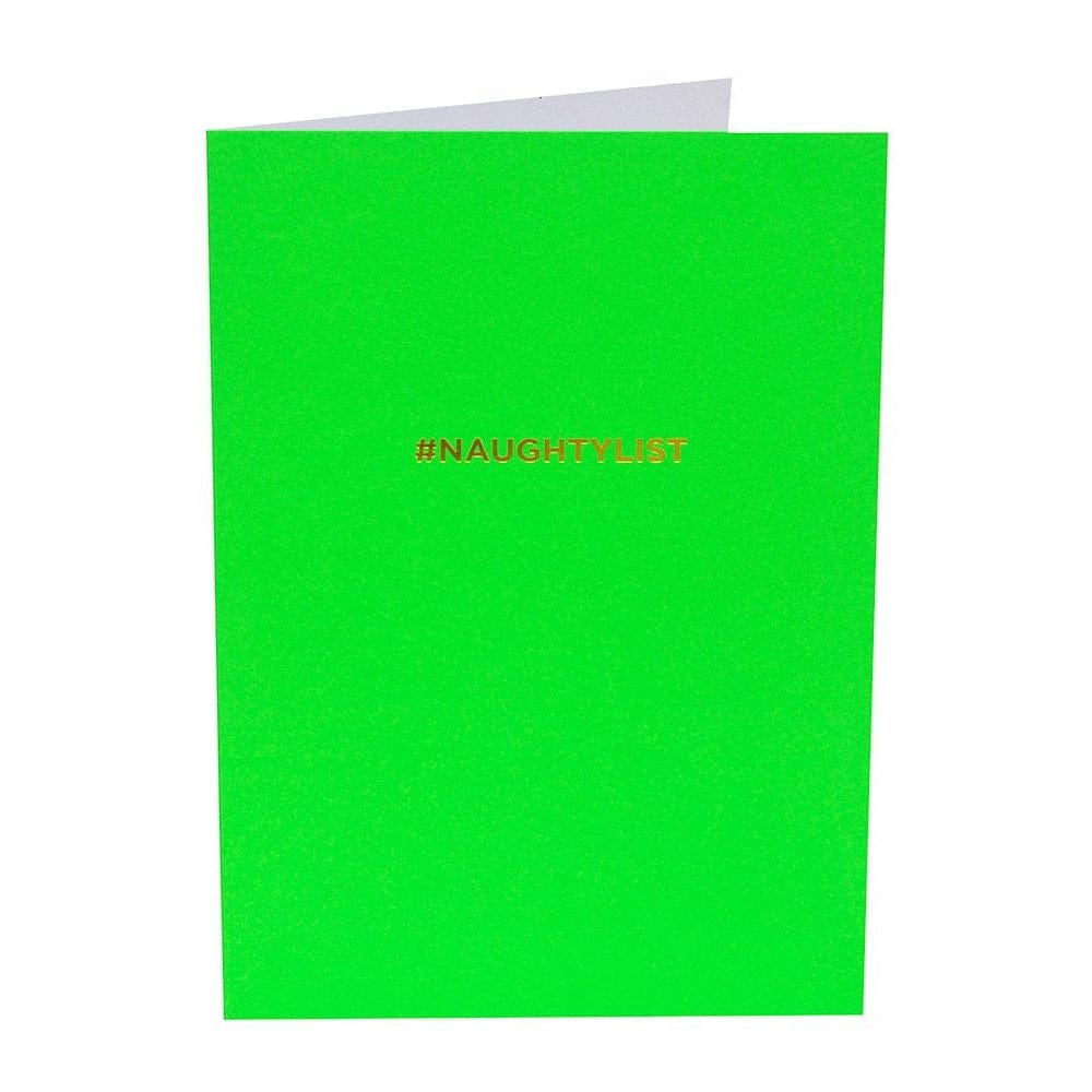 #Naughtylist Gold Foil Neon Holiday Card Gartner Studios Cards - Christmas 28528
