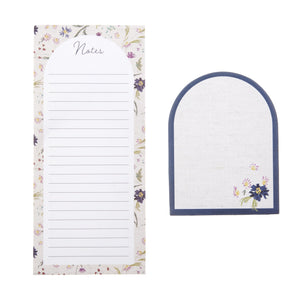 Navy Floral Notes Pad + Mini Notepad Set Gartner Studios Notepads 94344