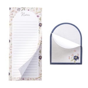 Navy Floral Notes Pad + Mini Notepad Set Gartner Studios Notepads 94344