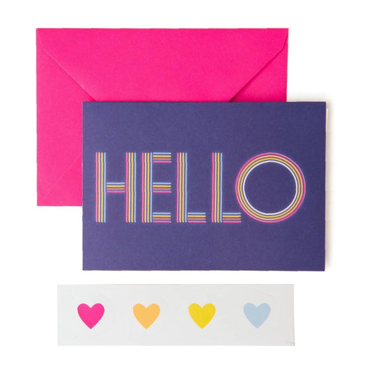 Neon Rainbow "Hello" Script Thank You Cards & Heart Envelope Seals Gartner Studios Cards - Thank You 33481