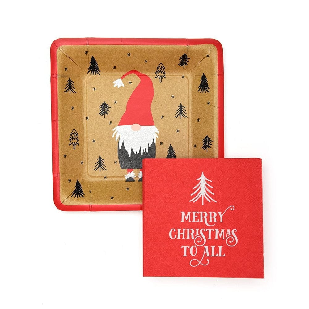 Nordic Gnome Holiday Plates With Napkins Gartner Studios