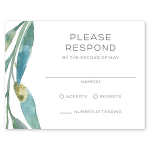 Olive Leaves Wedding Response Card Black Gartner Studios Response Cards 97196
