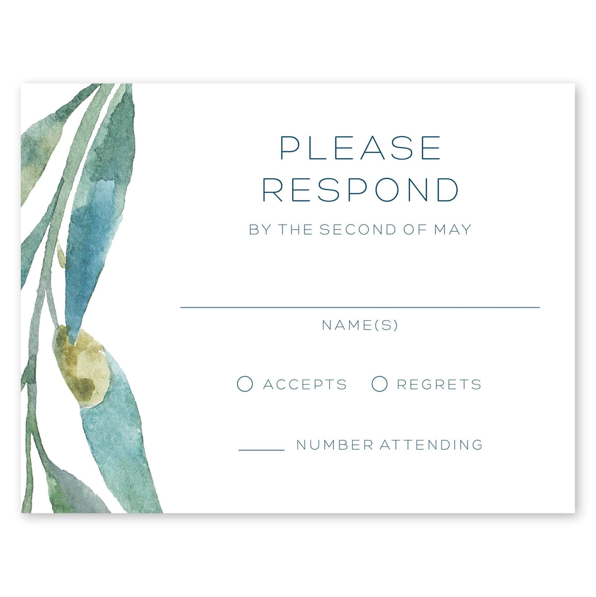 Olive Leaves Wedding Response Card Khaki Gartner Studios Response Cards 97196