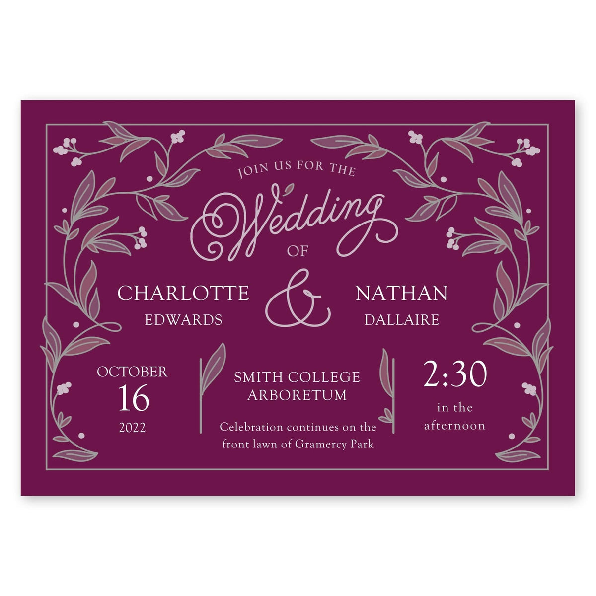 Ornate Impression Wedding Invitation Wine Gartner Studios Wedding Invitation 96946