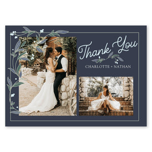Ornate Impression Wedding Thank You Navy Gartner Studios Cards - Thank You