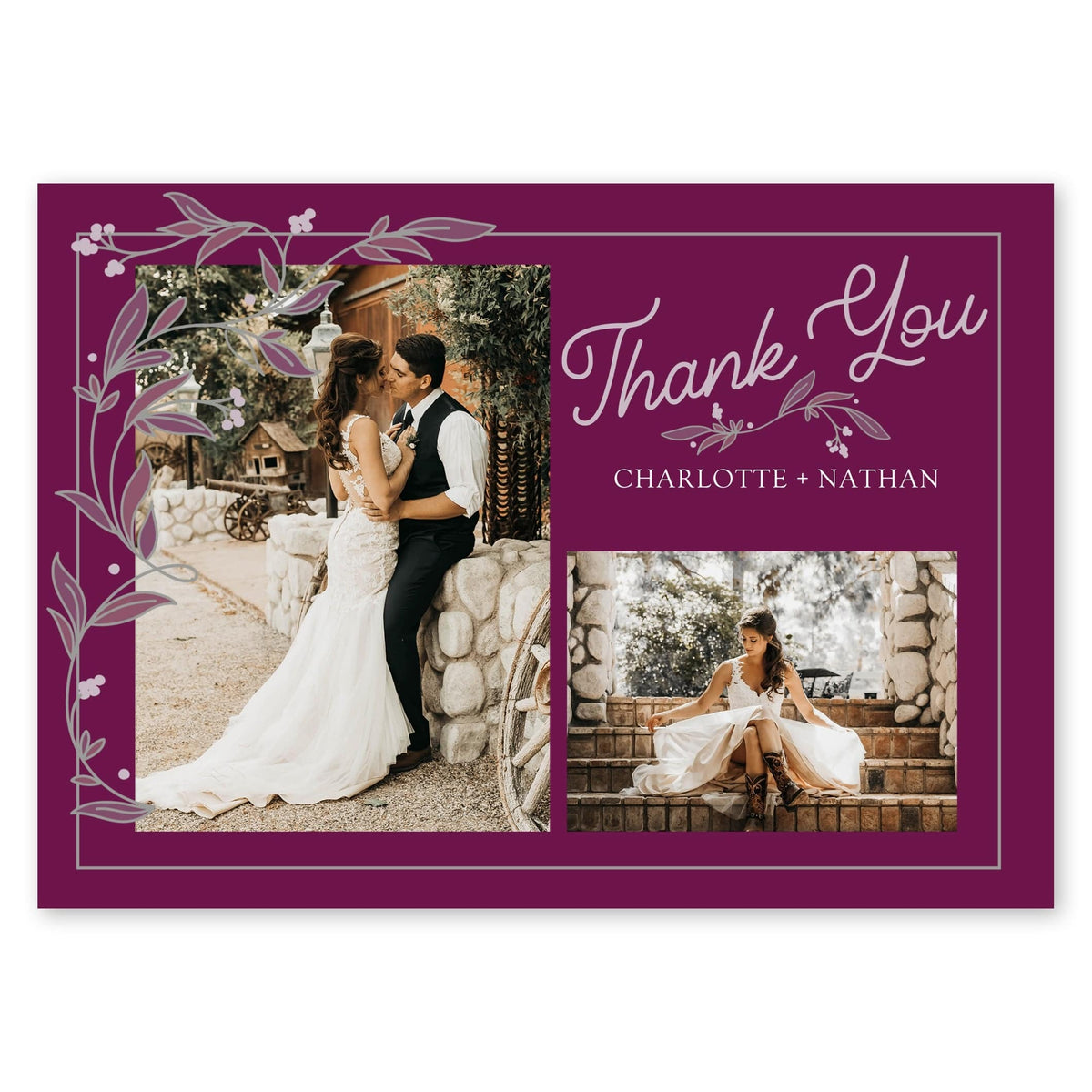 Ornate Impression Wedding Thank You Wine Gartner Studios Cards - Thank You