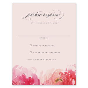 Painted Blooms Wedding Response Card Dusty Rose Gartner Studios Wedding Invitation 10428