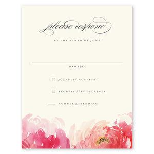 Painted Blooms Wedding Response Card Ivory Gartner Studios Wedding Invitation 10428